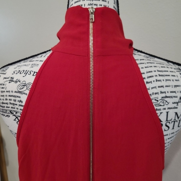 Naked Zebra Womens Size Med. RED Accordian  Pleat Mini Dress. - Picture 6 of 11